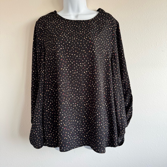 lime+chili Black with Speckled All Over Print SzL Long Sleeve Whimsygoth - Picture 1 of 11